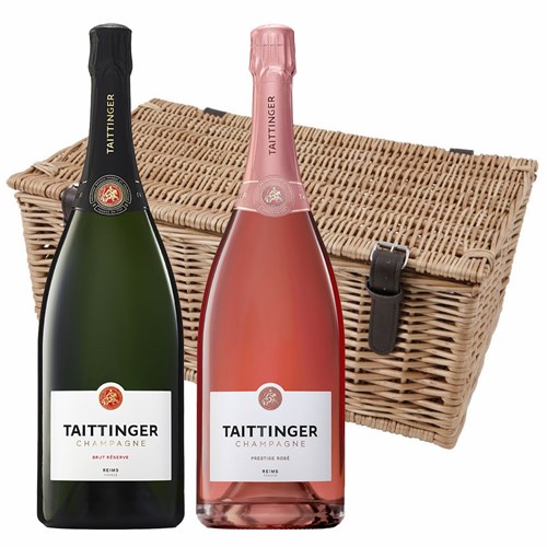 Taittinger Brut And Rosé Duo Magnum Hamper | Luxury Champagne Gift